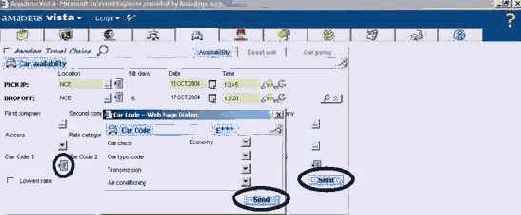Экран наличия автомобилей и расценок во всех компаниях